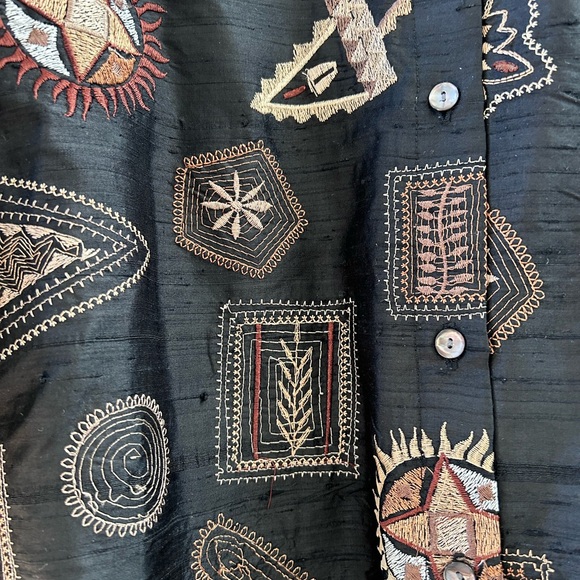 Vintage Chicos 100% Silk Fully Embroidered Jacket. Size 2. 80’s. Golden Girls. - Picture 3 of 13